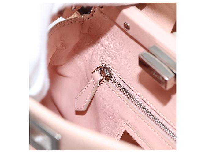 FENDI Mini Peek A Boo Handtasche aus Leder 2way Rosa Silber Auth ka6033V Pink - Ansicht 23