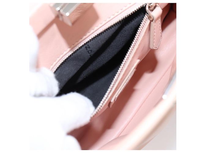 FENDI Mini Peek A Boo Handtasche aus Leder 2way Rosa Silber Auth ka6033V Pink - Ansicht 24