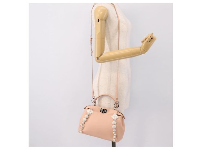 FENDI Mini Peek A Boo Handtasche aus Leder 2way Rosa Silber Auth ka6033V Pink - Ansicht 26