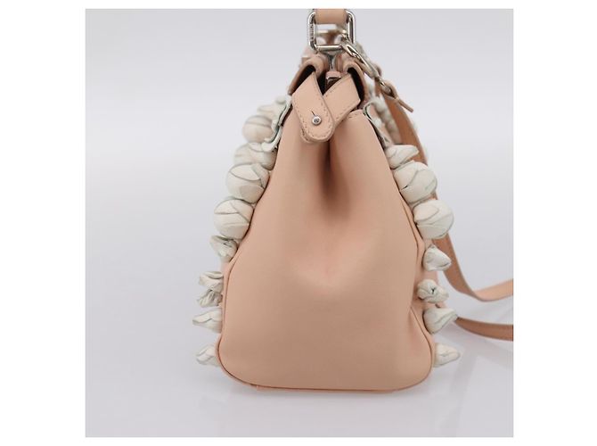 FENDI Mini Peek A Boo Handtasche aus Leder 2way Rosa Silber Auth ka6033V Pink - Ansicht 3