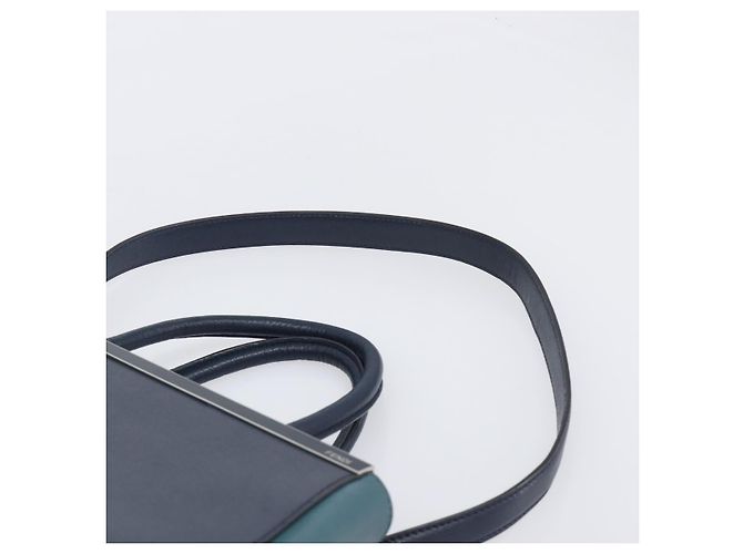FENDI 2 JOURS Handtasche Leder 2way Navy Silver Auth fm5429A Silber Marineblau - Ansicht 15