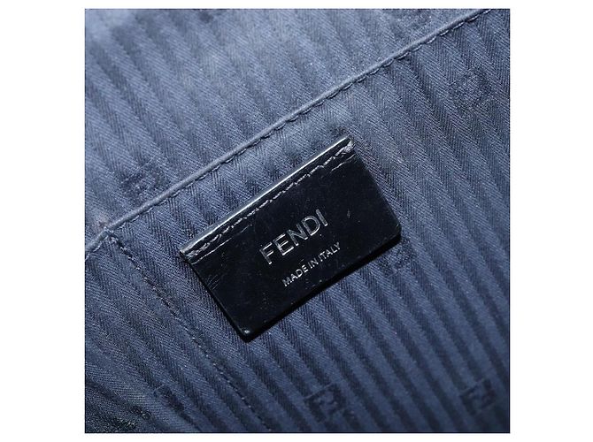 FENDI 2 JOURS Handtasche Leder 2way Navy Silver Auth fm5429A Silber Marineblau - Ansicht 20