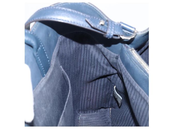 FENDI 2 JOURS Handtasche Leder 2way Navy Silver Auth fm5429A Silber Marineblau - Ansicht 21