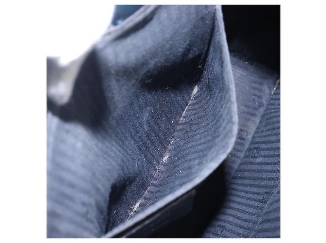 FENDI 2 JOURS Handtasche Leder 2way Navy Silver Auth fm5429A Silber Marineblau - Ansicht 23