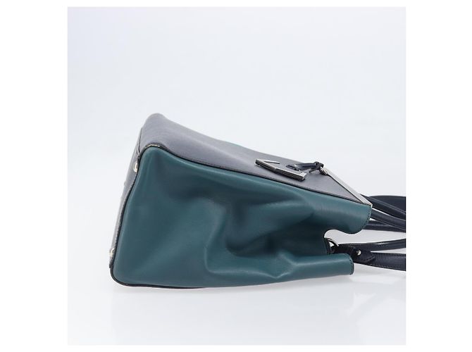 FENDI 2 JOURS Handtasche Leder 2way Navy Silver Auth fm5429A Silber Marineblau - Ansicht 3