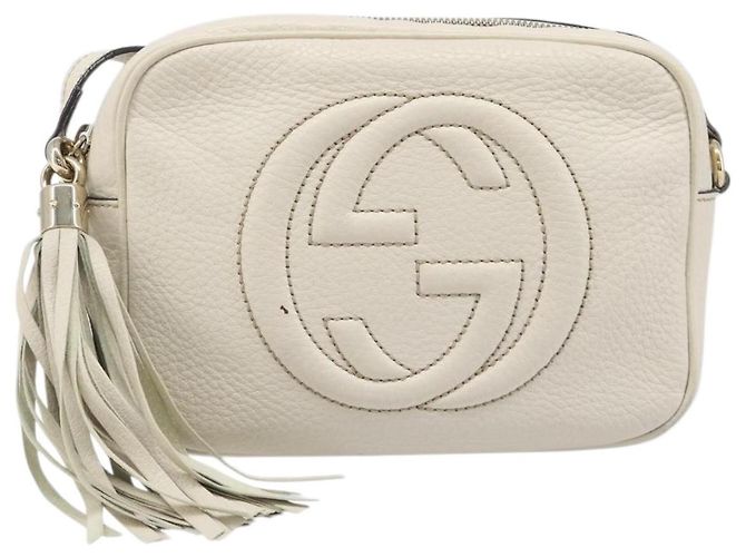 Borsa a tracolla GUCCI in pelle White Gold 308364 Auth 200987V Bianco D'oro - vista 13