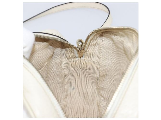 Borsa a tracolla GUCCI in pelle White Gold 308364 Auth 200987V Bianco D'oro - vista 19
