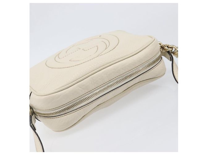 Borsa a tracolla GUCCI in pelle White Gold 308364 Auth 200987V Bianco D'oro - vista 6