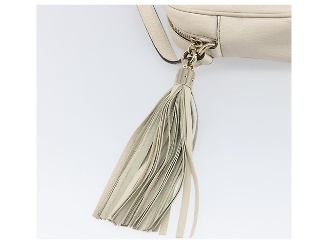 Borsa a tracolla GUCCI in pelle White Gold 308364 Auth 200987V Bianco D'oro - vista 9