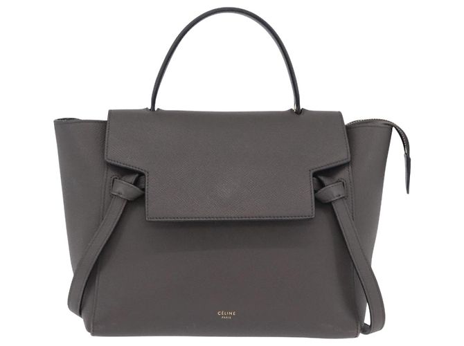 Céline CELINE Borsa Belt Bag Micro Pelle 2 vie Grigio Oro Auth 199385V Marrone D'oro - vista 13