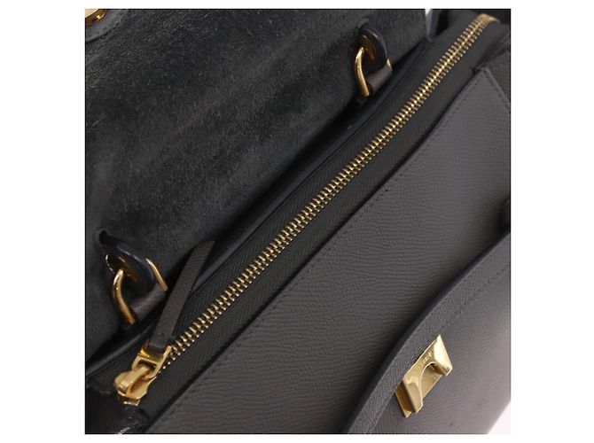 Céline CELINE Borsa Belt Bag Micro Pelle 2 vie Grigio Oro Auth 199385V Marrone D'oro - vista 21