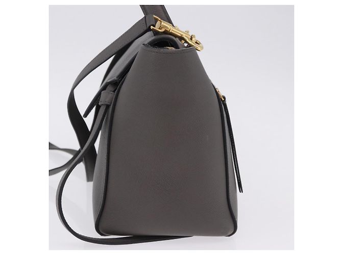 Céline CELINE Borsa Belt Bag Micro Pelle 2 vie Grigio Oro Auth 199385V Marrone D'oro - vista 3