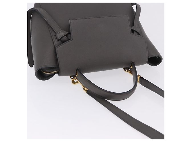 Céline CELINE Borsa Belt Bag Micro Pelle 2 vie Grigio Oro Auth 199385V Marrone D'oro - vista 6