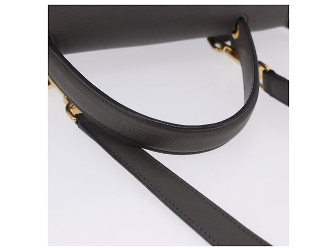 Céline CELINE Borsa Belt Bag Micro Pelle 2 vie Grigio Oro Auth 199385V Marrone D'oro - vista 7