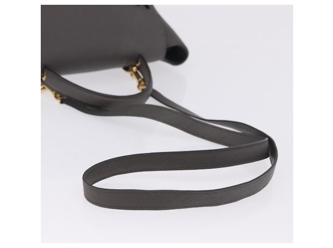 Céline CELINE Borsa Belt Bag Micro Pelle 2 vie Grigio Oro Auth 199385V Marrone D'oro - vista 8