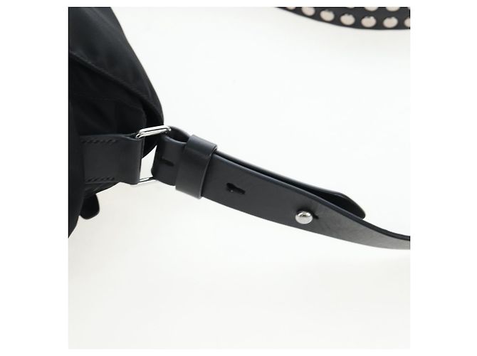Borsa a tracolla PRADA Nylon Nero Argento Auth 199923SAM - vista 14