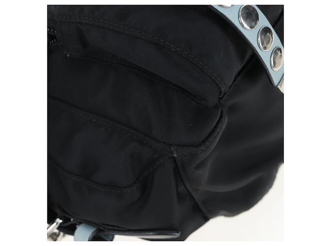 Borsa a tracolla PRADA Nylon Nero Argento Auth 199923SAM - vista 18
