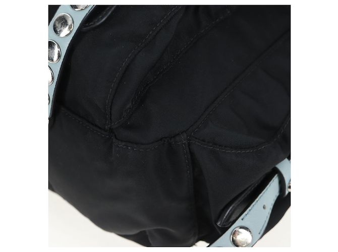 Borsa a tracolla PRADA Nylon Nero Argento Auth 199923SAM - vista 19