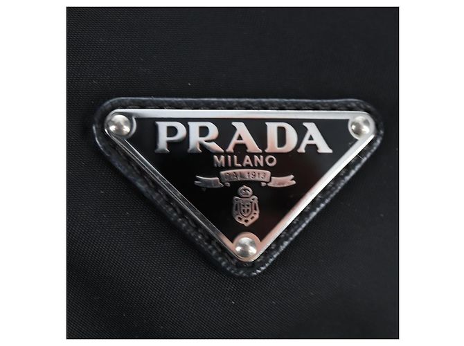 Borsa a tracolla PRADA Nylon Nero Argento Auth 199923SAM - vista 22