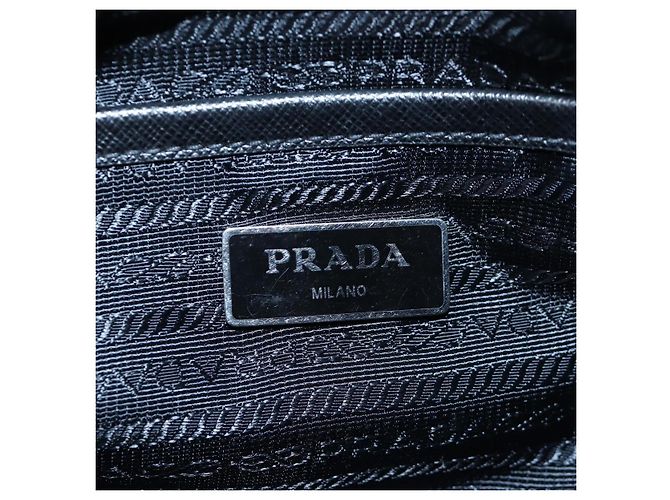 Borsa a tracolla PRADA Nylon Nero Argento Auth 199923SAM - vista 31