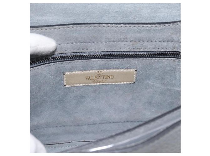 Borsa a tracolla VALENTINO in pelle Gray Blue Auth 202167 Marrone - vista 18