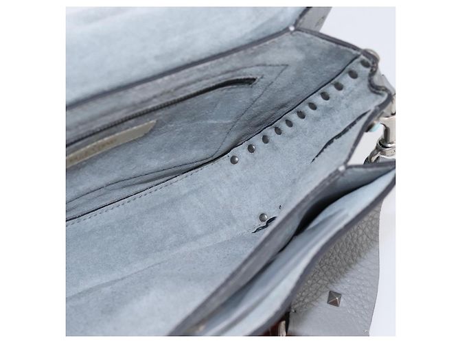 Borsa a tracolla VALENTINO in pelle Gray Blue Auth 202167 Marrone - vista 19