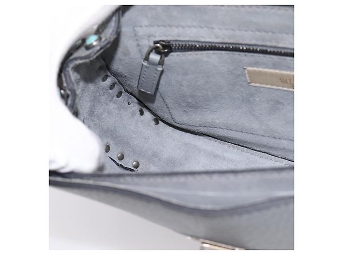Borsa a tracolla VALENTINO in pelle Gray Blue Auth 202167 Marrone - vista 20