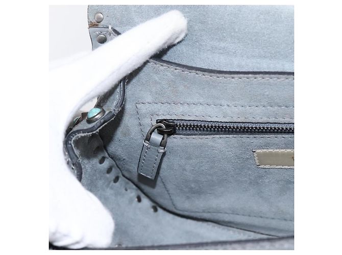 Borsa a tracolla VALENTINO in pelle Gray Blue Auth 202167 Marrone - vista 21
