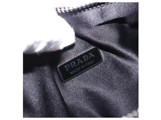 Borsa a mano PRADA Strass Canvas Black Silver Auth 199965M Nero Argento - vista 18