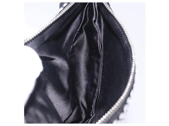 Borsa a mano PRADA Strass Canvas Black Silver Auth 199965M Nero Argento - vista 19