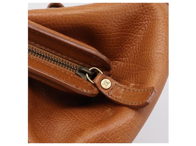 Céline CELINE Doctors Hand Bag Leather Brown Gold Auth 199386A Marrone D'oro - vista 12