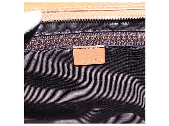 Céline CELINE Doctors Hand Bag Leather Brown Gold Auth 199386A Marrone D'oro - vista 17