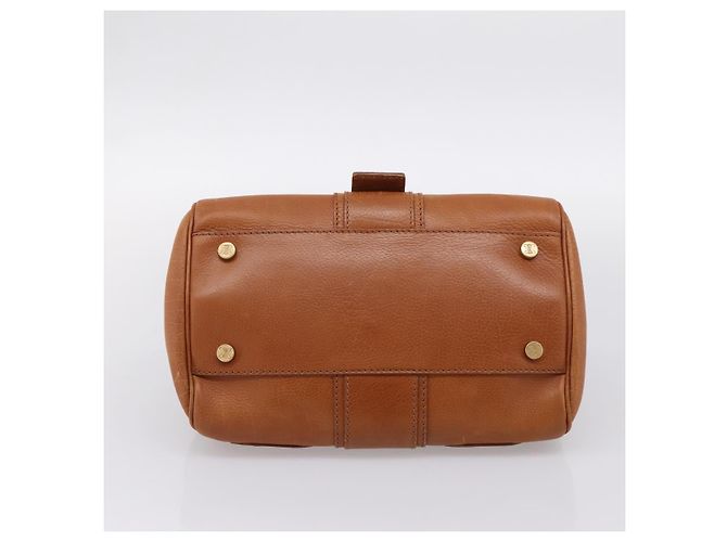 Céline CELINE Doctors Hand Bag Leather Brown Gold Auth 199386A Marrone D'oro - vista 5