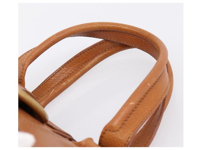 Céline CELINE Doctors Hand Bag Leather Brown Gold Auth 199386A Marrone D'oro - vista 9