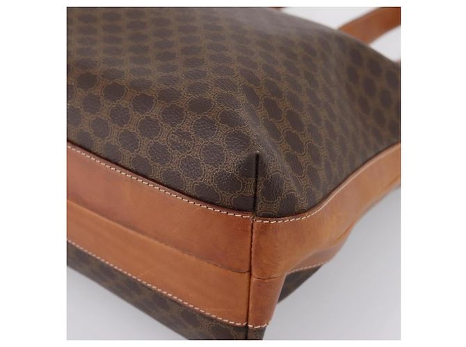 Céline Borsa Tote CELINE Macadam PVC Pelle Marrone Auth 202166 - vista 14
