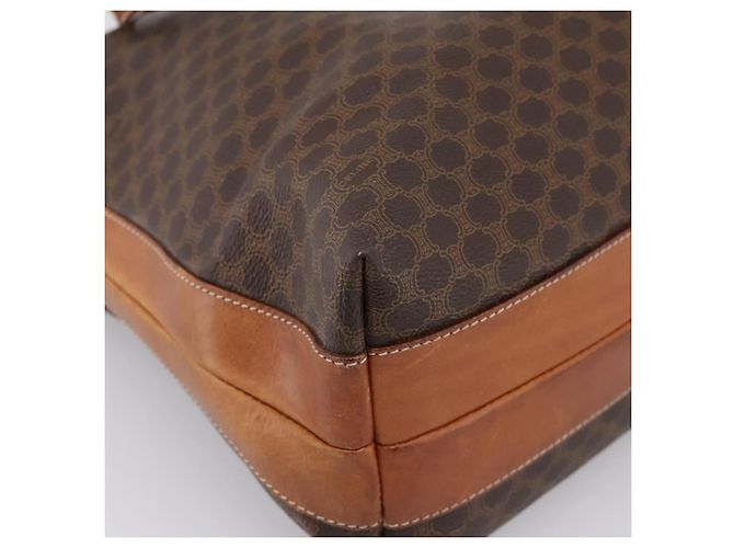 Céline Borsa Tote CELINE Macadam PVC Pelle Marrone Auth 202166 - vista 17