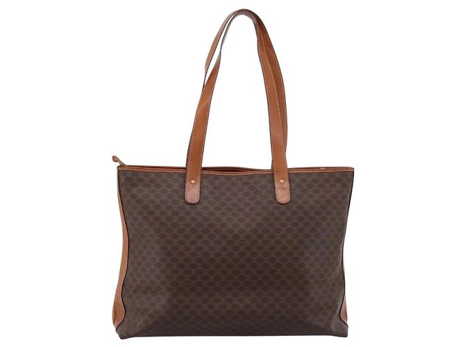 Céline Borsa Tote CELINE Macadam PVC Pelle Marrone Auth 202166 - vista 2