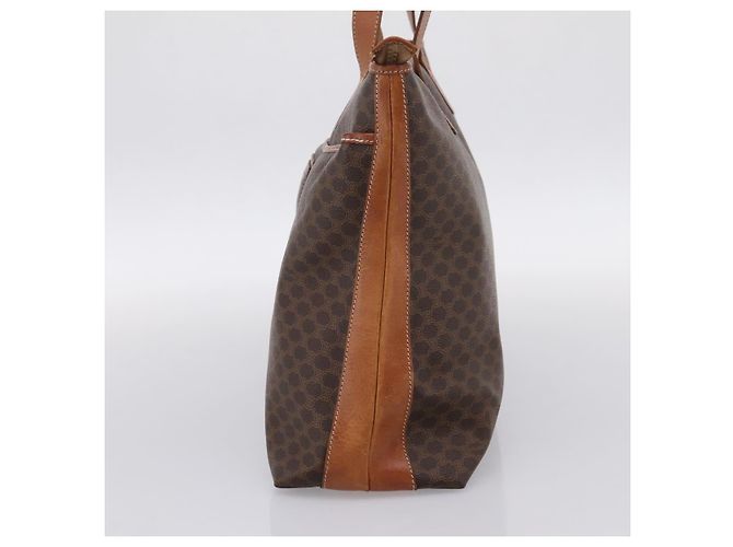 Céline Borsa Tote CELINE Macadam PVC Pelle Marrone Auth 202166 - vista 4