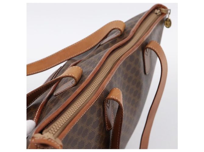 Céline Borsa Tote CELINE Macadam PVC Pelle Marrone Auth 202166 - vista 6