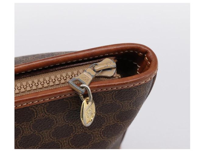 Céline Borsa Tote CELINE Macadam PVC Pelle Marrone Auth 202166 - vista 9