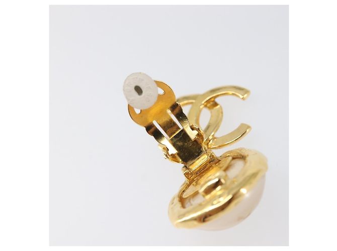 Orecchini CHANEL metallo Gold Tone CC Auth 201011 - vista 10