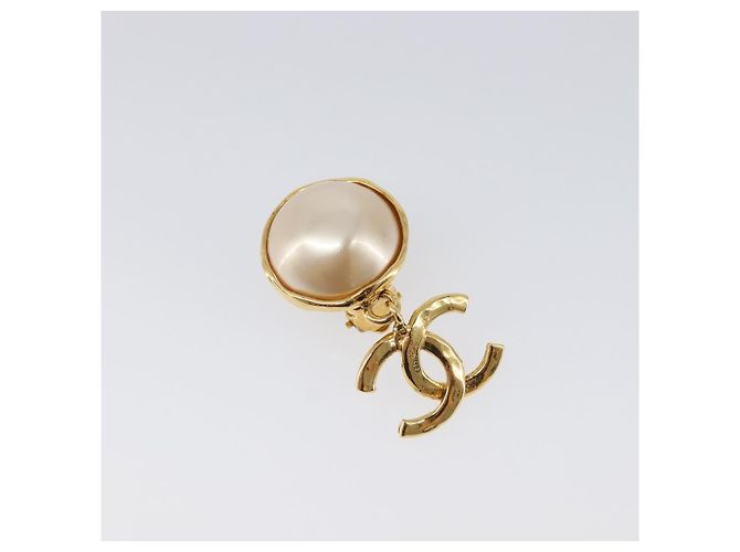 Orecchini CHANEL metallo Gold Tone CC Auth 201011 - vista 12