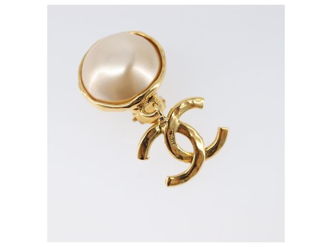 Orecchini CHANEL metallo Gold Tone CC Auth 201011 - vista 14