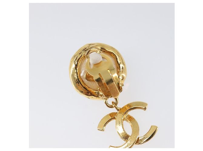 Orecchini CHANEL metallo Gold Tone CC Auth 201011 - vista 16