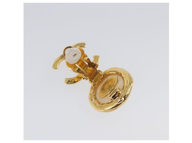 Orecchini CHANEL metallo Gold Tone CC Auth 201011 - vista 18