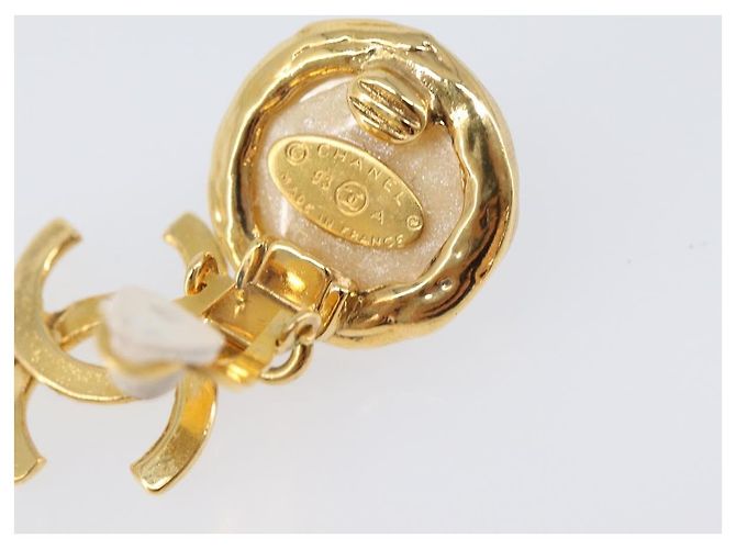 Orecchini CHANEL metallo Gold Tone CC Auth 201011 - vista 20