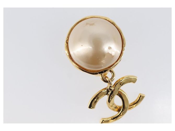 Orecchini CHANEL metallo Gold Tone CC Auth 201011 - vista 3