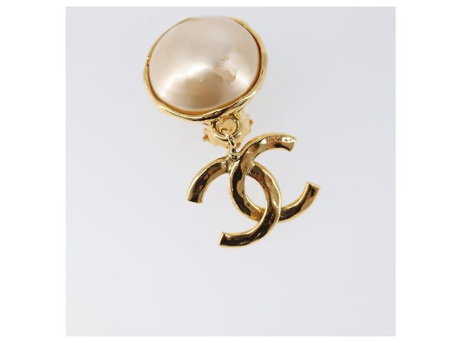 Orecchini CHANEL metallo Gold Tone CC Auth 201011 - vista 4