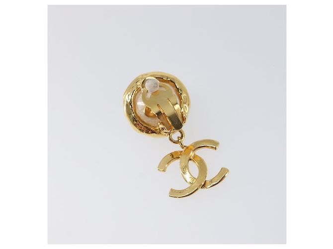 Orecchini CHANEL metallo Gold Tone CC Auth 201011 - vista 6