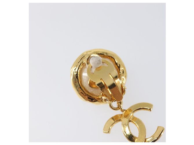 Orecchini CHANEL metallo Gold Tone CC Auth 201011 - vista 7